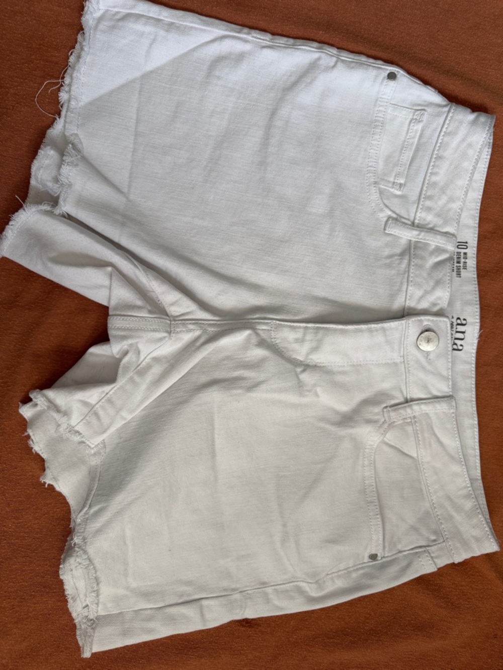 a.n.a White Denim Frayed Hem Jean Shorts